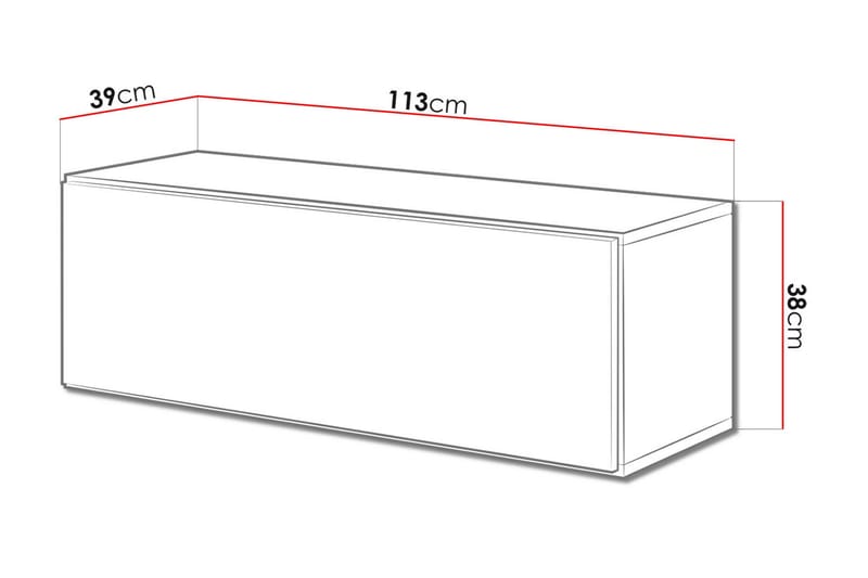 Roco TV-benk 112,5x39x37,5 cm - Svart - Møbler - Mediamøbel & tv møbel - TV-benk & mediabenk