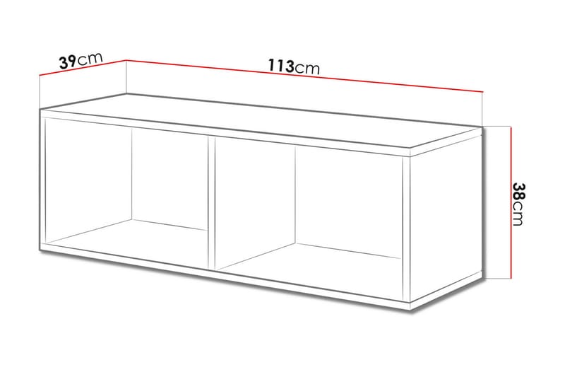 Roco TV-benk 112,5x39x37,5 cm - Svart - Møbler - Mediamøbel & tv møbel - TV-benk & mediabenk