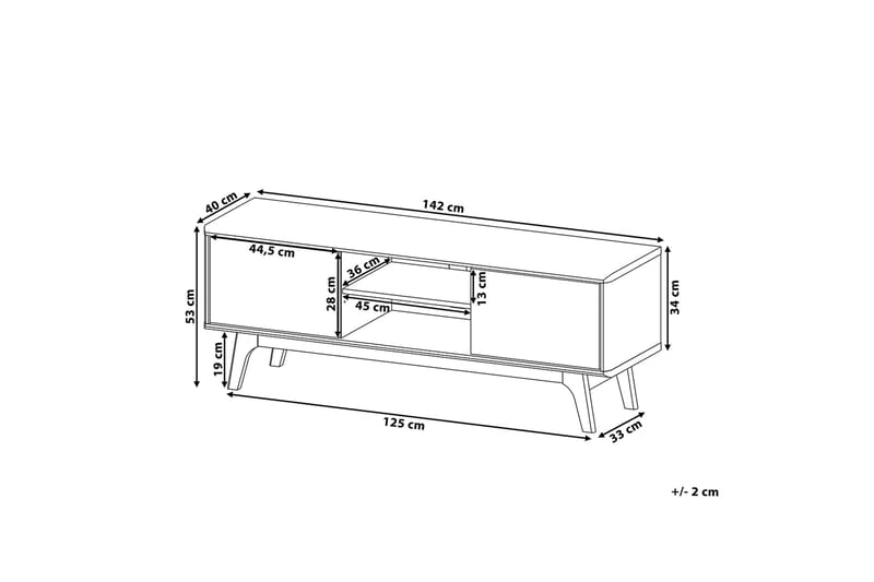 Rogester Tv-Benk 40x142 Cm - Hvit - TV-benk & mediabenk