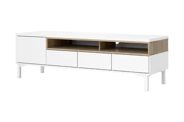 Roomers TV-benk 155,7 cm - Hvit/Eik - Møbler - Mediamøbel & tv møbel - TV-benk & mediabenk