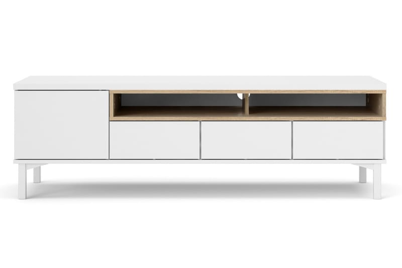 Roomers TV-benk 155,7 cm - Hvit/Eik - Møbler - Mediamøbel & tv møbel - TV-benk & mediabenk