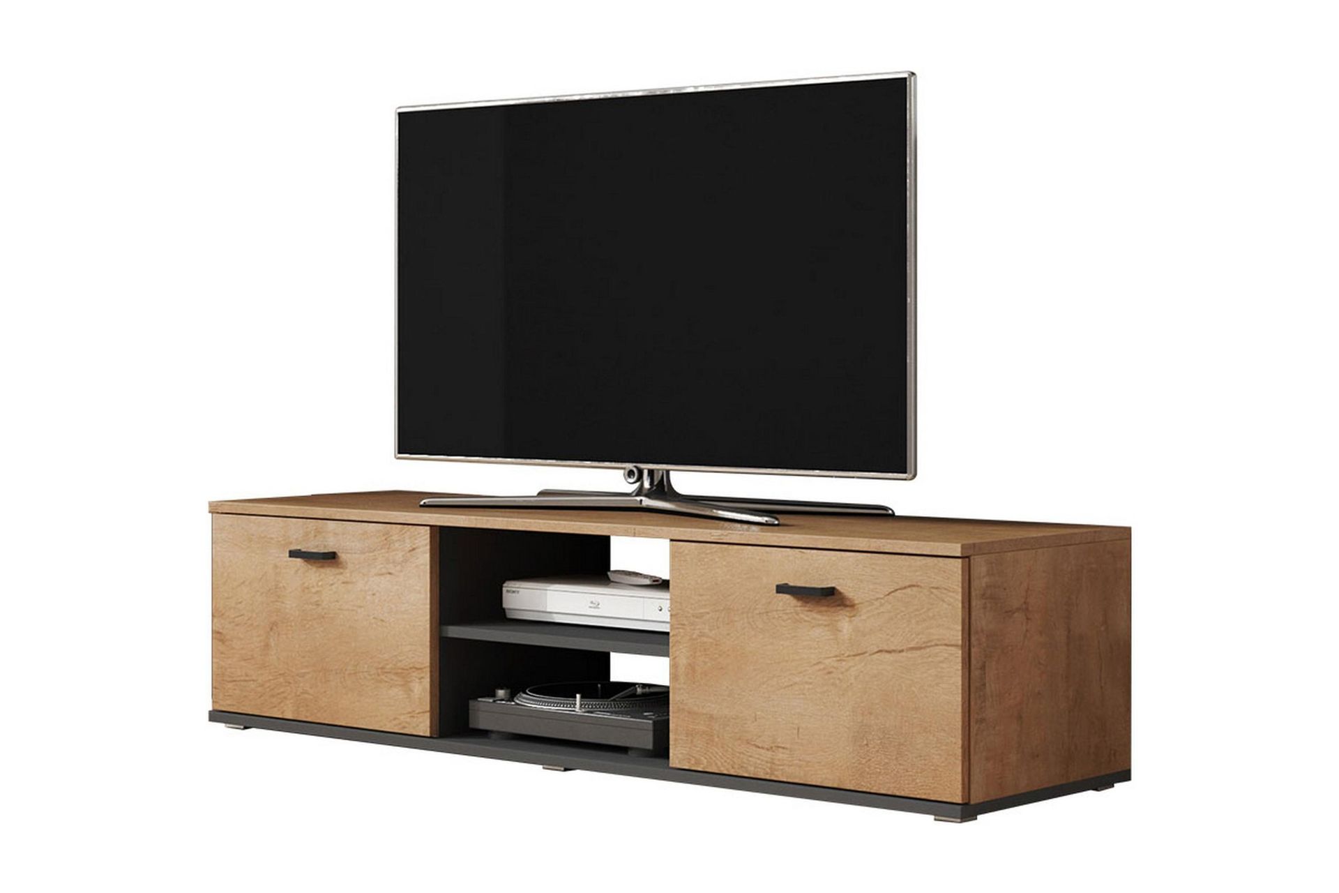 Ruskelsby TV-benk 140 cm - Eik/Svart