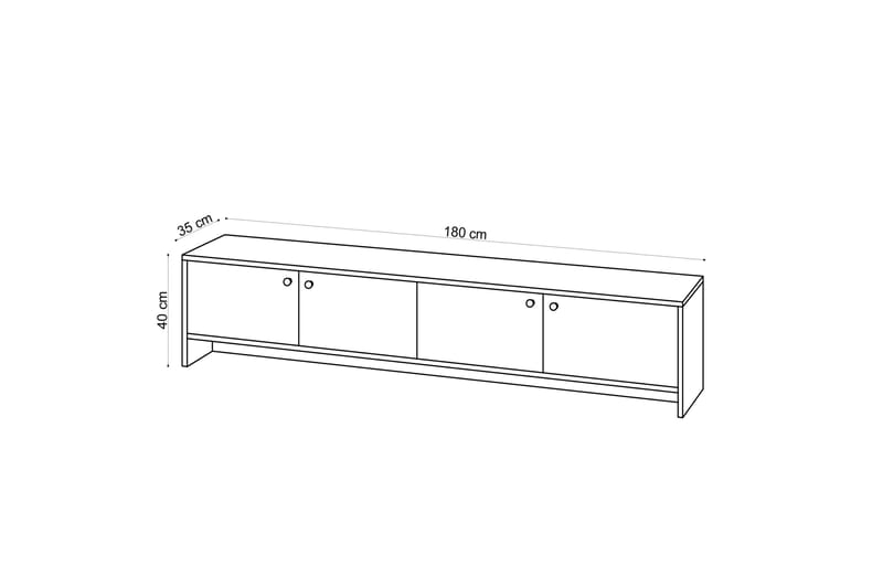 Saddaro TV-benk 180 cm - Natur - TV-benk & mediabenk