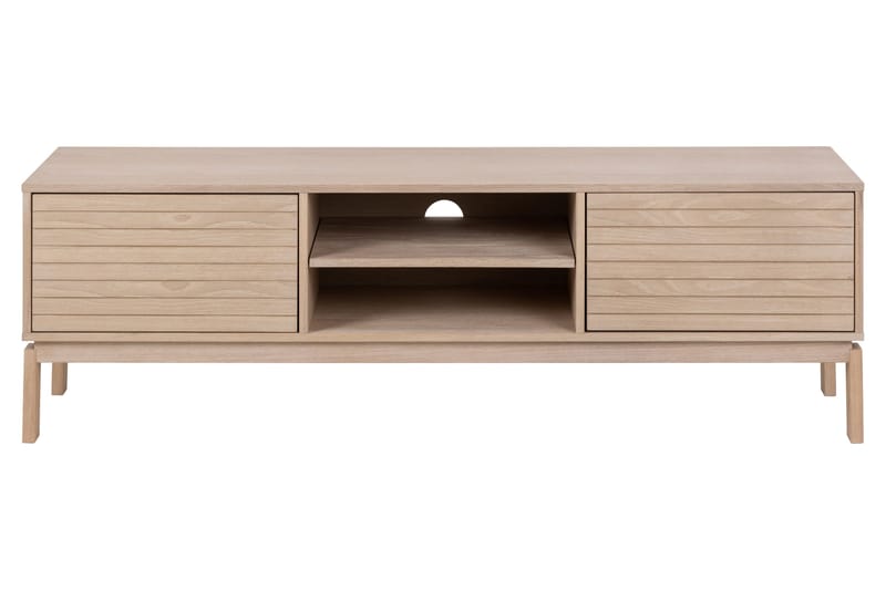 Sakie Gulvstående TV-benk 160 cm med Oppbevaring i Lyst Tre - Lys Beige - Møbler - Mediamøbel & tv møbel - TV-benk & mediabenk