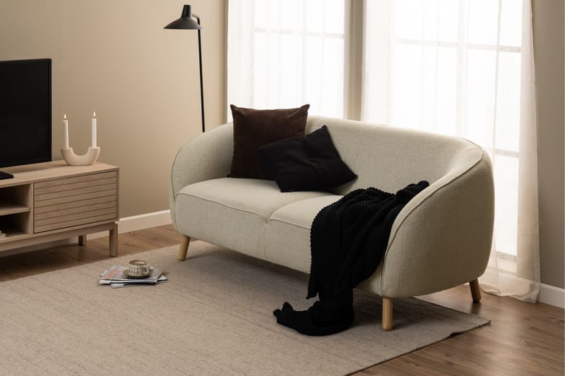 Sakie Gulvstående TV-benk 160 cm med Oppbevaring i Lyst Tre - Lys Beige - Møbler - Mediamøbel & tv møbel - TV-benk & mediabenk