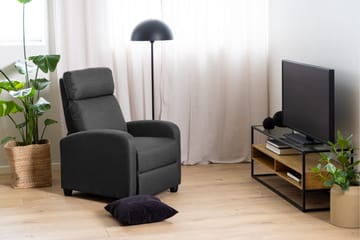 Sakila Gulvstående TV-benk 120 cm med Oppbevaring i Metall med Trehylle - Svart - Møbler - Mediamøbel & tv møbel - TV-benk & mediabenk