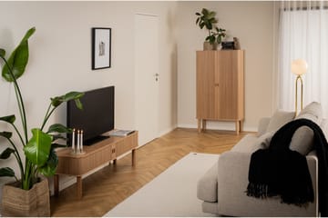 Samay Gulvstående TV-benk 140 cm med Oppbevaring i Eik - Brun - Møbler - Mediamøbel & tv møbel - TV-benk & mediabenk