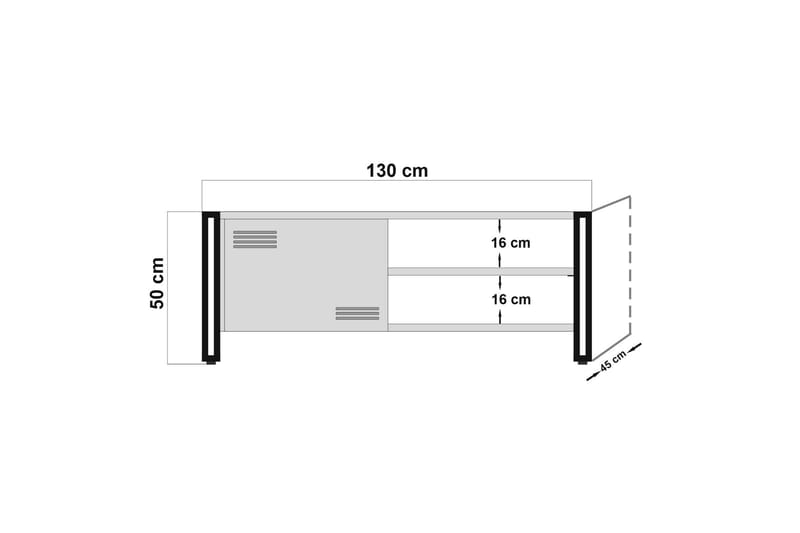 Sapphira TV-benk 130 cm - Tre/Svart - Møbler - Mediamøbel & tv møbel - TV-benk & mediabenk