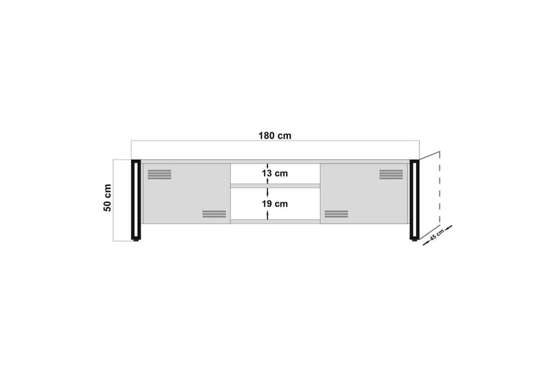 Sapphira TV-benk 180 cm - Tre/Svart - Møbler - Mediamøbel & tv møbel - TV-benk & mediabenk