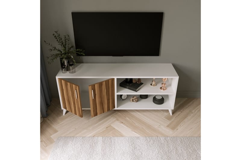 Sarisu Tv-benk 150 cm - Natur/Hvit - Møbler - Mediamøbel & tv møbel - TV-benk & mediabenk