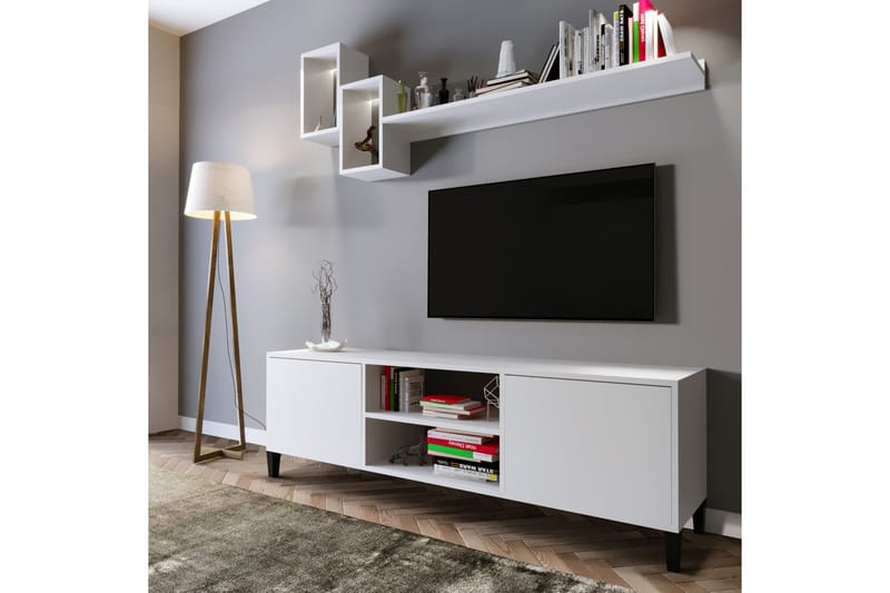 Sarisu TV-benk 180 cm - Hvit - TV-benk & mediabenk