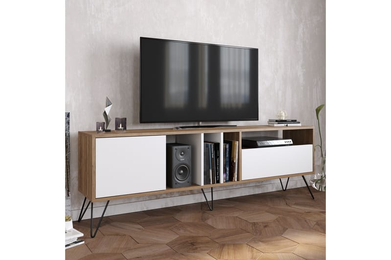 Schwefel TV-Benk 180 cm - Valnøtt|Svart|Hvit - Møbler - Mediamøbel & tv møbel - TV-benk & mediabenk