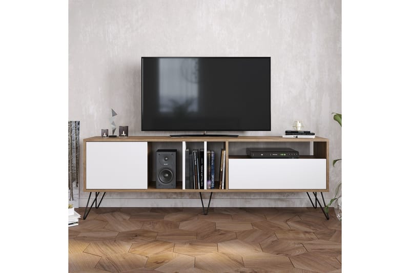 Schwefel TV-Benk 180 cm - Valnøtt|Svart|Hvit - Møbler - Mediamøbel & tv møbel - TV-benk & mediabenk