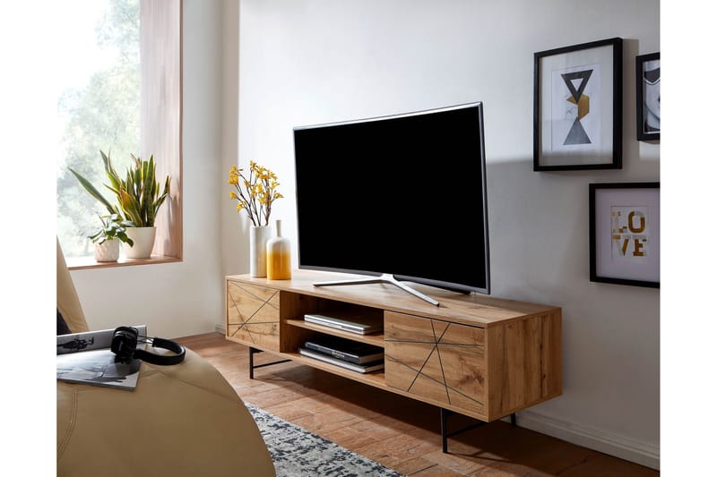 Seddik Tv-benk 45x160 cm Rektangulær - Brun - TV-benk & mediabenk