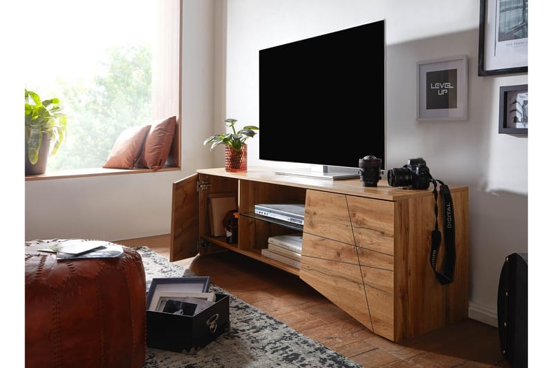 Seddik Tv-Benk 50x160 cm Rektangulær - Brun - Møbler - Mediamøbel & tv møbel - TV-benk & mediabenk