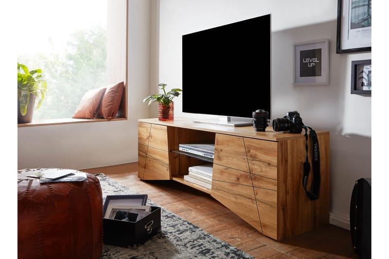 Seddik Tv-Benk 50x160 cm Rektangulær - Brun - Møbler - Mediamøbel & tv møbel - TV-benk & mediabenk