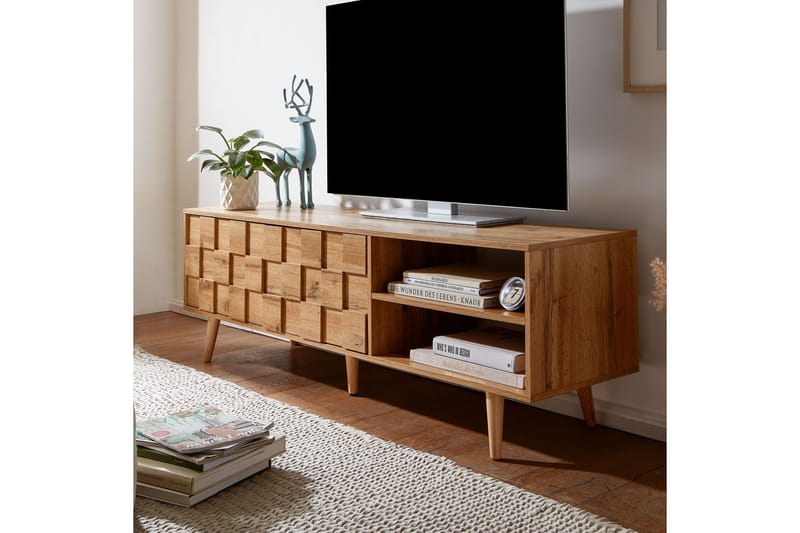 Seddik Tv-benk 51x160 cm Rektangulær - Brun - TV-benk & mediabenk
