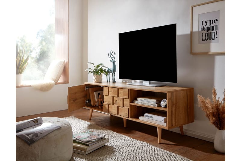 Seddik Tv-benk 51x160 cm Rektangulær - Brun - Møbler - Mediamøbel & tv møbel - TV-benk & mediabenk