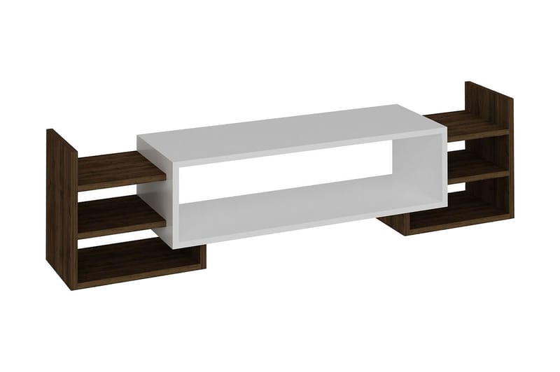 Semour TV-benk 90 cm - Hvit/Valnøtt - TV-benk & mediabenk