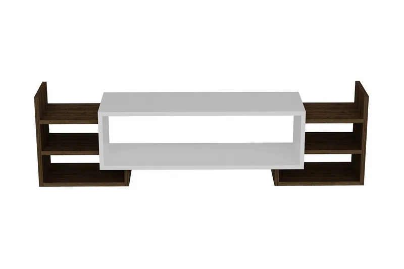 Semour TV-benk 90 cm - Hvit/Valnøtt - Møbler - Mediamøbel & tv møbel - TV-benk & mediabenk