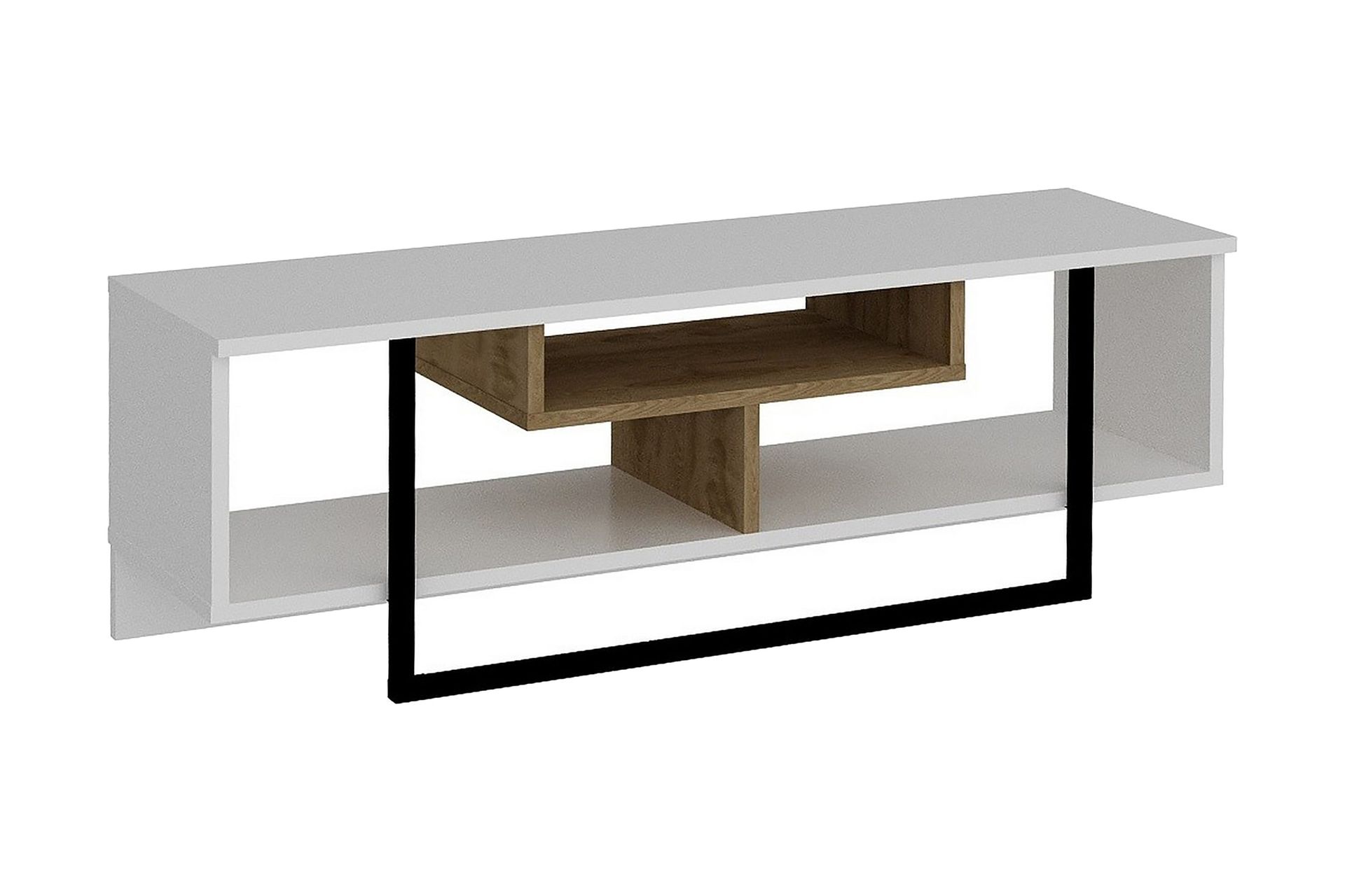 Sholly TV-benk 119 cm - Hvit/Svart