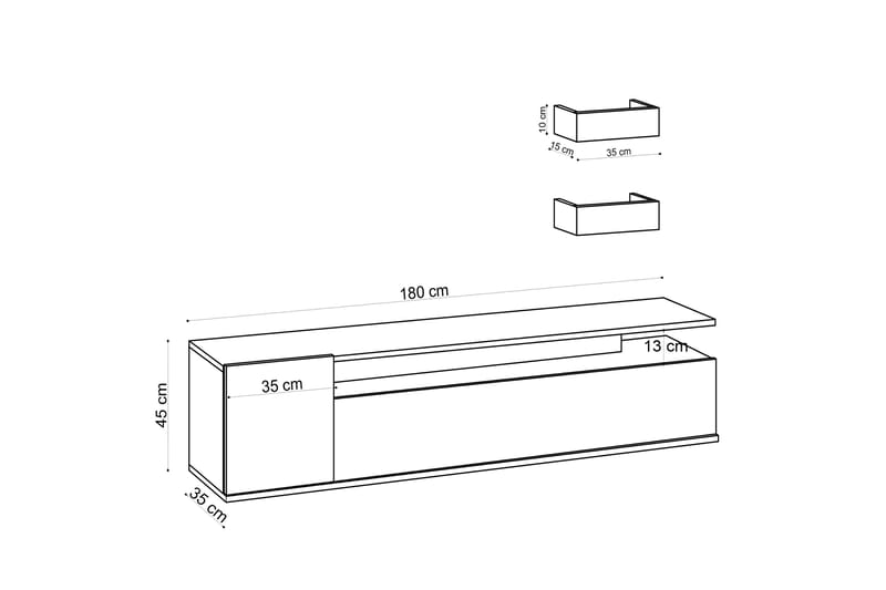 Sinox Tv-benk 180 cm - Natur/Hvit - Møbler - Mediamøbel & tv møbel - TV-benk & mediabenk
