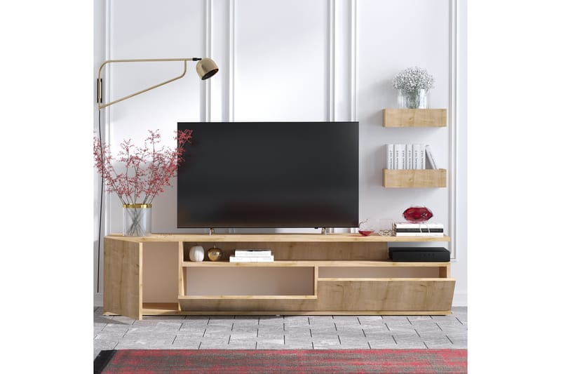 Sinox Tv-benk 180 cm - Natur/Hvit - Møbler - Mediamøbel & tv møbel - TV-benk & mediabenk