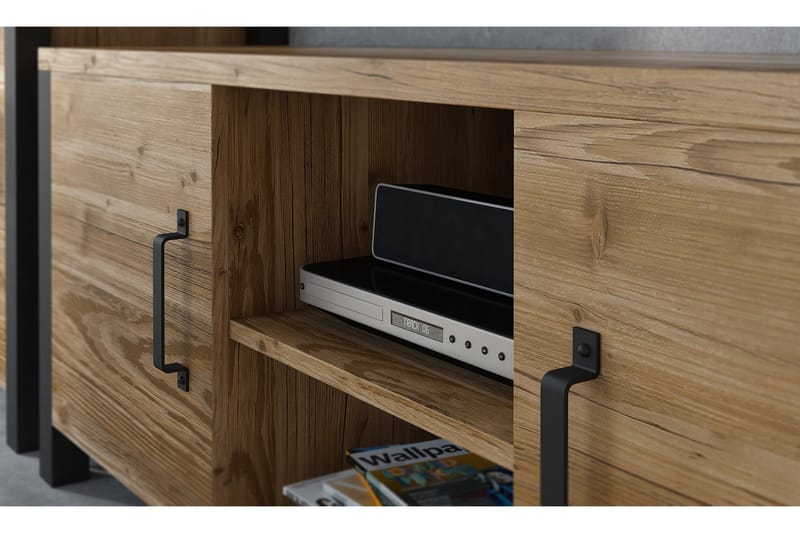 Skarebol TV-benk 147 cm - Svart/Tre/Natur - Møbler - Mediamøbel & tv møbel - TV-benk & mediabenk