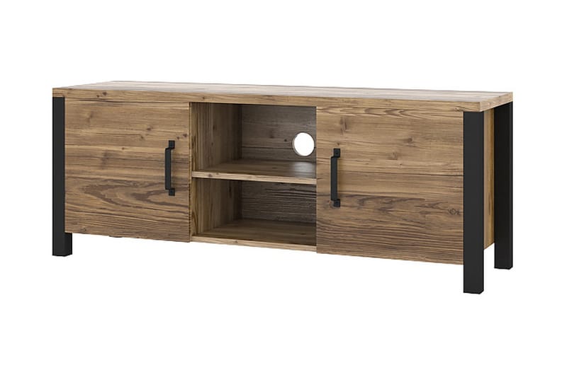 Skarebol TV-benk 147 cm - Svart/Tre/Natur - Møbler - Mediamøbel & tv møbel - TV-benk & mediabenk