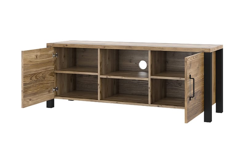 Skarebol TV-benk 147 cm - Svart/Tre/Natur - Møbler - Mediamøbel & tv møbel - TV-benk & mediabenk