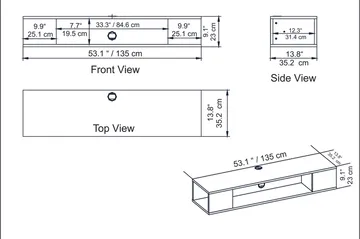 Skuteryd TV-benk 135 cm - Brun - Møbler - Mediamøbel & tv møbel - TV-benk & mediabenk