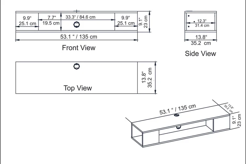 Skuteryd TV-benk 135 cm - Brun - Møbler - Mediamøbel & tv møbel - TV-benk & mediabenk