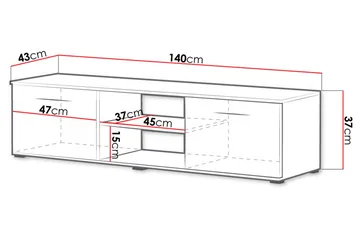 Soho TV-benk 140x43x37 cm - Møbler - Mediamøbel & tv møbel - TV-benk & mediabenk
