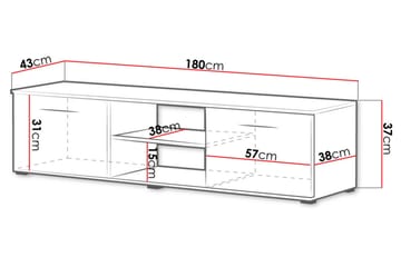 Soho TV-benk 180x43x37 cm - Møbler - Mediamøbel & tv møbel - TV-benk & mediabenk