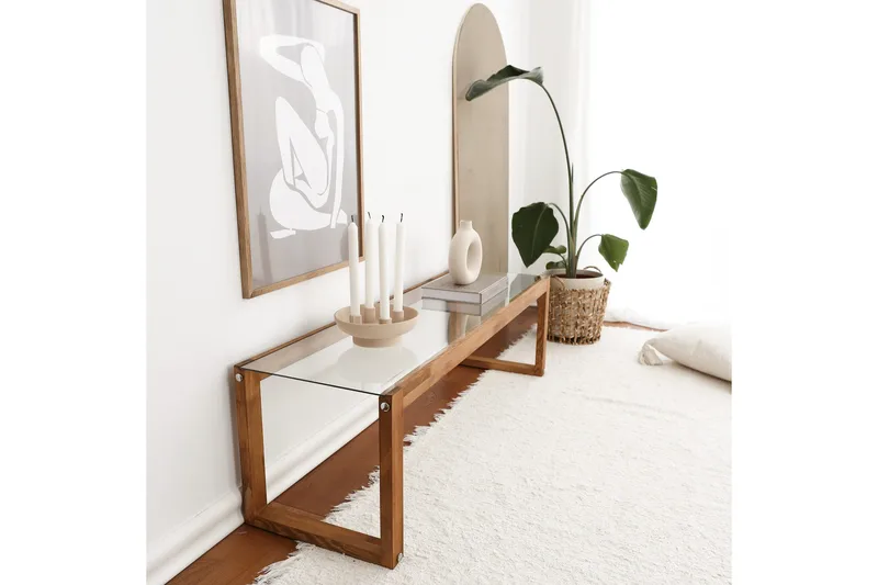 Sqandie Tv-benk 130 cm - Natur - Møbler - Mediamøbel & tv møbel - TV-benk & mediabenk