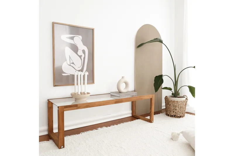 Sqandie Tv-benk 130 cm - Natur - Møbler - Mediamøbel & tv møbel - TV-benk & mediabenk