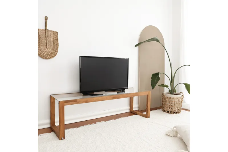 Sqandie Tv-benk 130 cm - Natur - Møbler - Mediamøbel & tv møbel - TV-benk & mediabenk