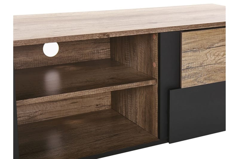 Sterlingen TV-benk 148x40 cm - Lyst Tre/Svart - Møbler - Mediamøbel & tv møbel - TV-benk & mediabenk