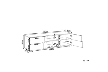 Sterlingen TV-benk 148x40 cm - Lyst Tre/Svart - Møbler - Mediamøbel & tv møbel - TV-benk & mediabenk