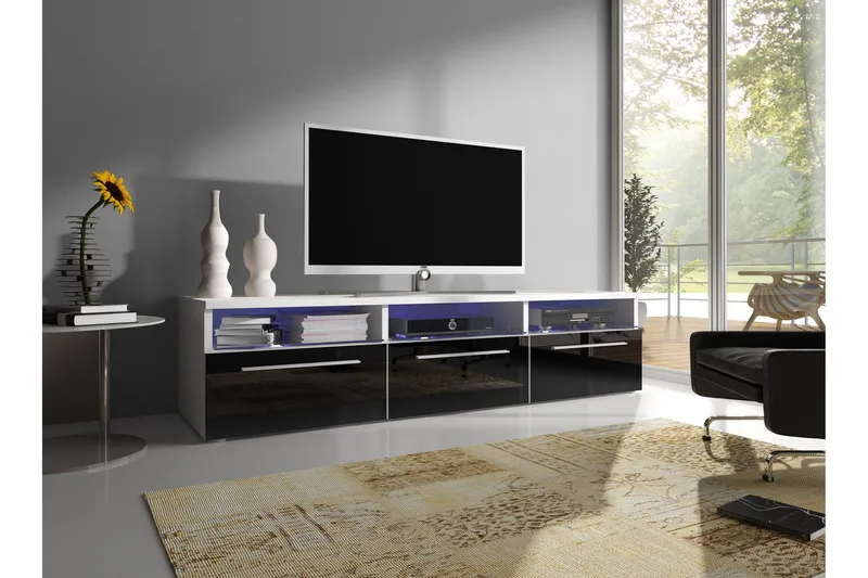 Stockend TV-Benk 150 cm, Svart