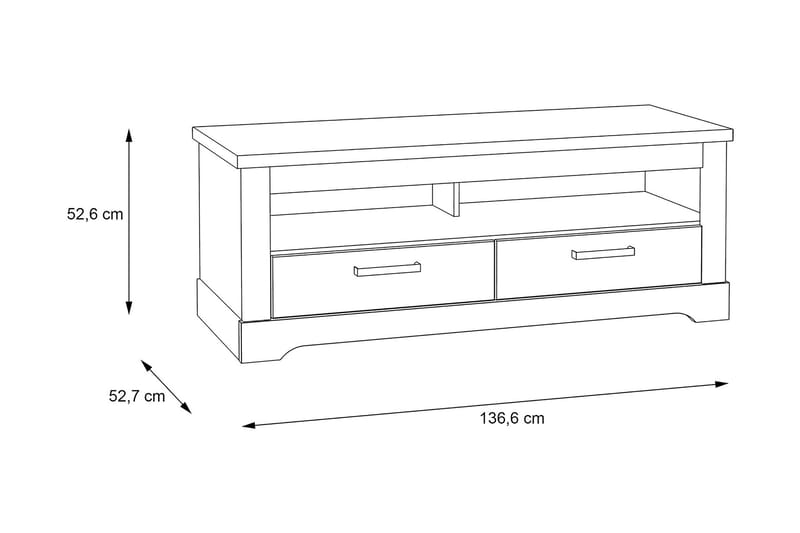 Svetis Tv-benk 137 cm - Hvit - Møbler - Mediamøbel & tv møbel - TV-benk & mediabenk