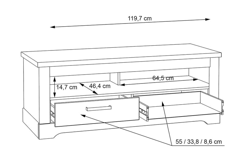 Svetis Tv-benk 137 cm - Hvit - Møbler - Mediamøbel & tv møbel - TV-benk & mediabenk