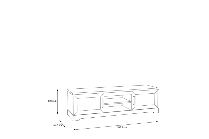 Svetis Tv-benk 183 cm - Hvit - TV-benk & mediabenk