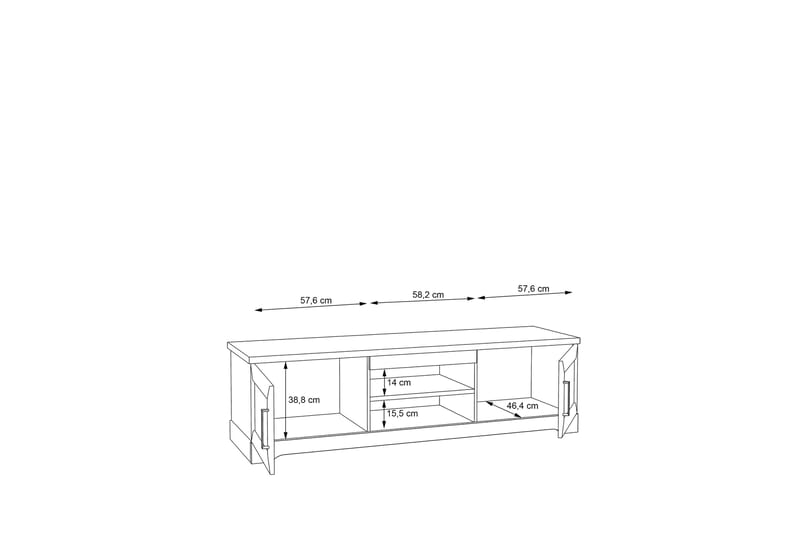 Svetis Tv-benk 183 cm - Hvit - TV-benk & mediabenk