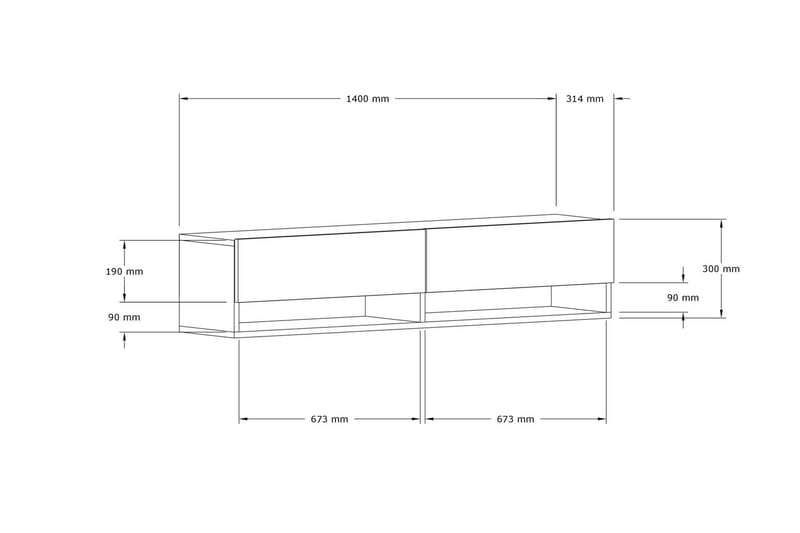 Taboada<br> Tv-benk 141 cm - Natur - Møbler - Mediamøbel & tv møbel - TV-benk & mediabenk