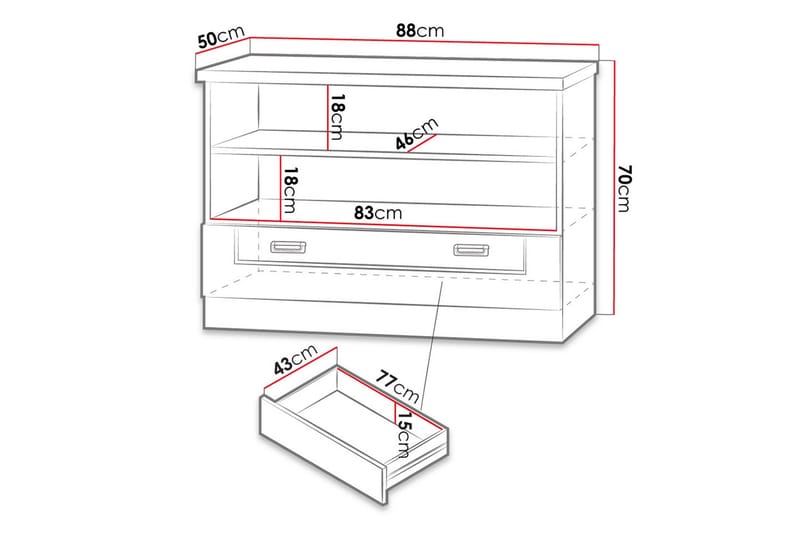 Tadeusz TV-benk 88x50x69 cm - Brun - Møbler - Mediamøbel & tv møbel - TV-benk & mediabenk