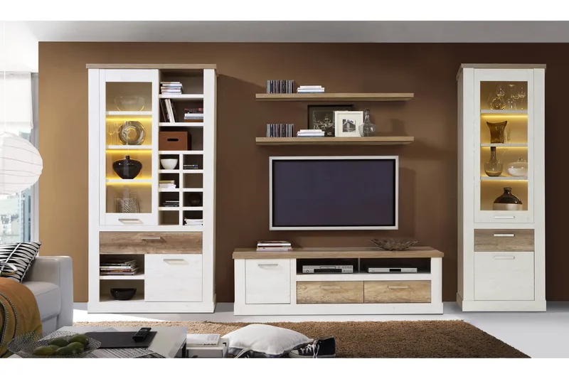 Talebi TV-benk 179 cm - Brun/Hvit - Møbler - Mediamøbel & tv møbel - TV-benk & mediabenk