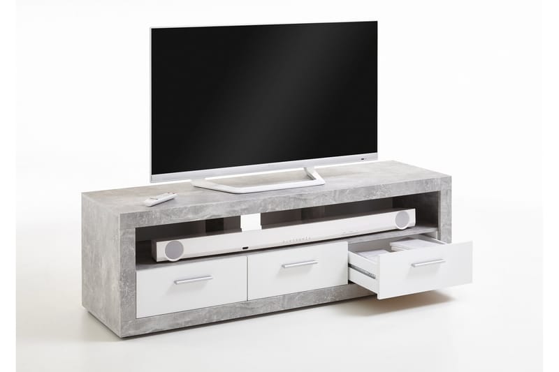 Tekiyah TV-Benk 152 cm - Hvit/Grå - Møbler - Mediamøbel & tv møbel - TV-benk & mediabenk