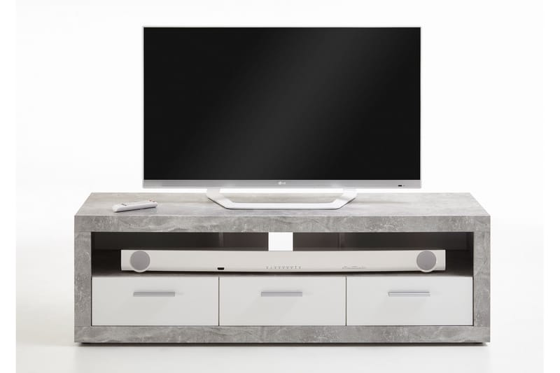 Tekiyah TV-Benk 152 cm - Hvit/Grå - Møbler - Mediamøbel & tv møbel - TV-benk & mediabenk