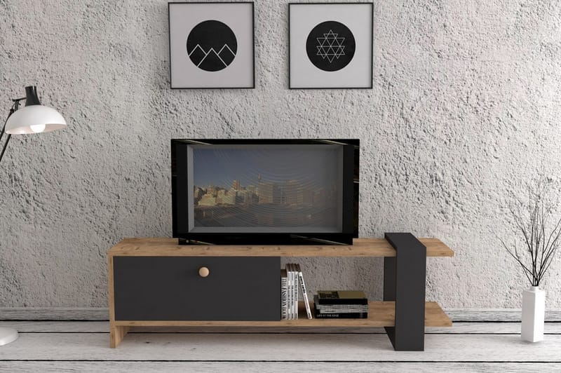 Terasa TV-Benk 120 cm - Valnøtt|Grå - Møbler - Mediamøbel & tv møbel - TV-benk & mediabenk